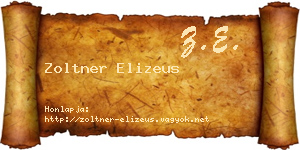 Zoltner Elizeus névjegykártya